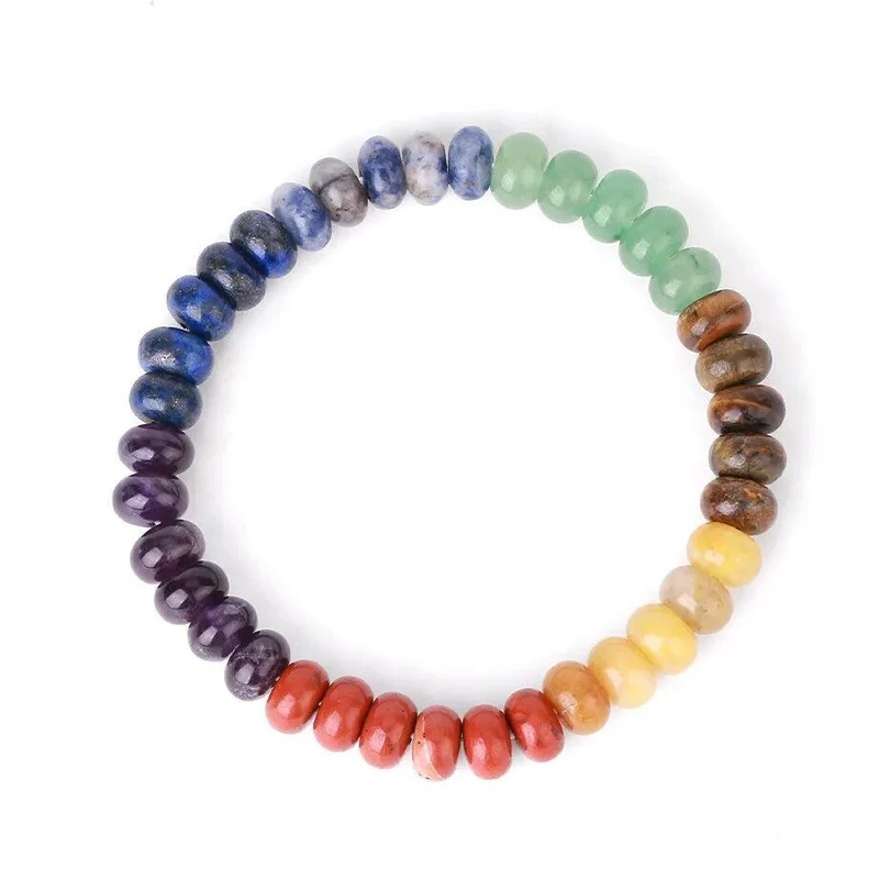 Bracelet des 7 chakras en pierres naturelles véritables (version 6.0)