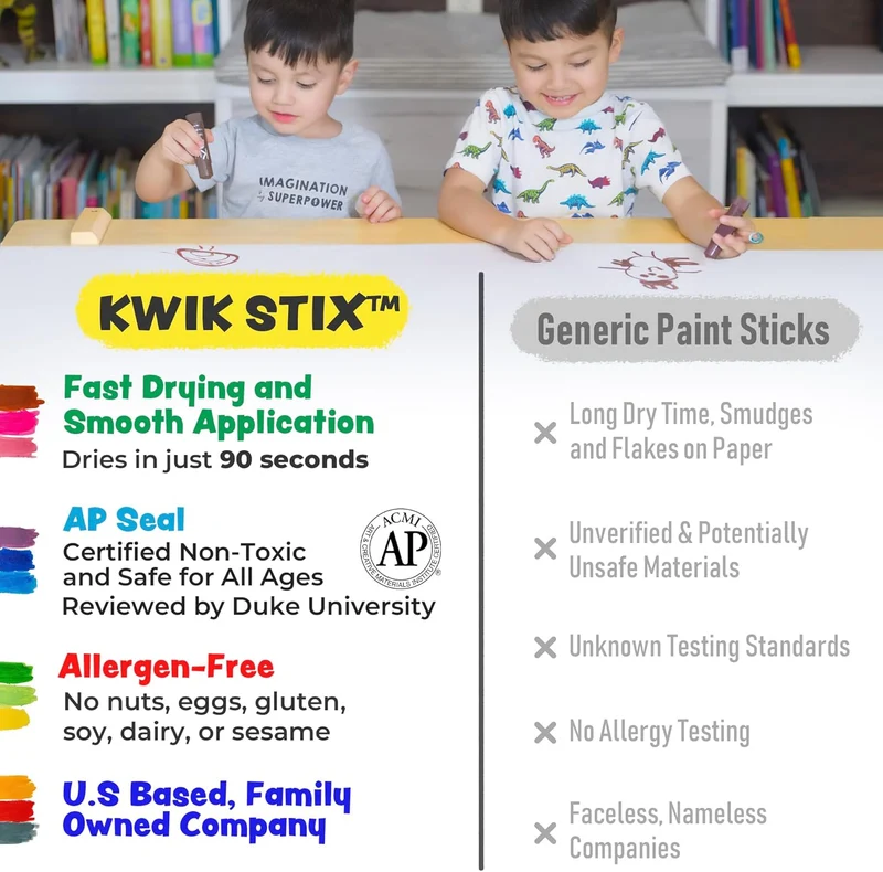 The Pencil Grip Kwik Stix Cuties Paint Sticks 12-Pack Set
