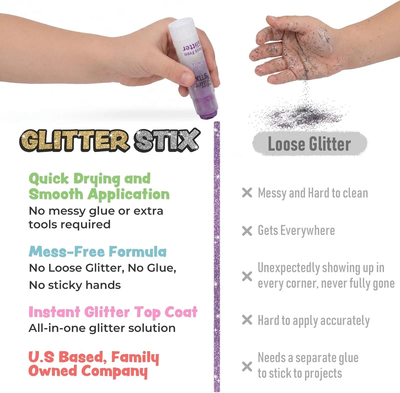 The Pencil Grip Glitter Stix Mess Free 12-Color Set