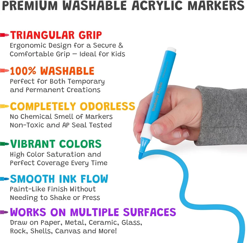 The Pencil Grip Magic Stix Washable Acrylic 24-Pack Markers
