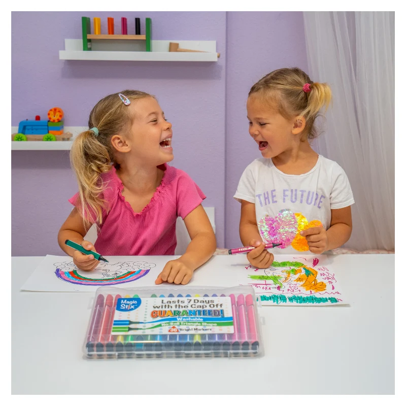 The Pencil Grip Magic Stix Triangular Washable 12-Pack Markers