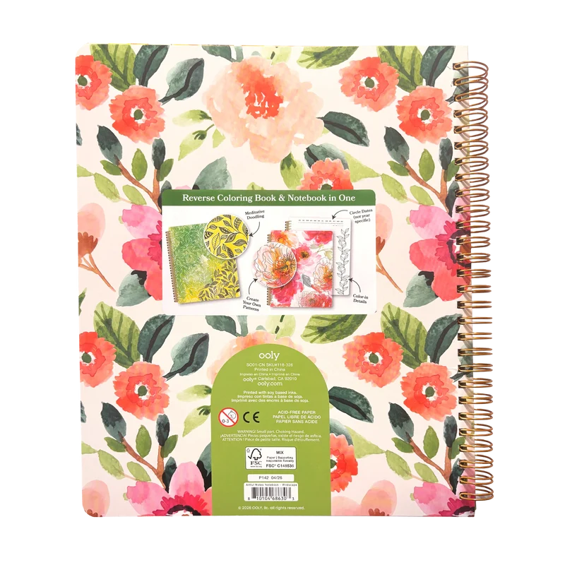 OOLY Artful Notes Wildscape Reverse Coloring Notebook 100 Pages
