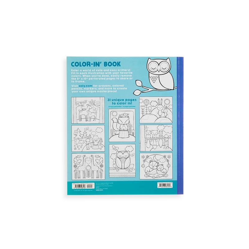 OOLY Little Cozy Critters Color-in' Book