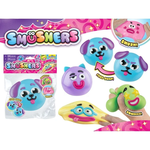 Smushers Sensory Toy with Interchangeable Faces for Tactile Play Fun Smooshers
