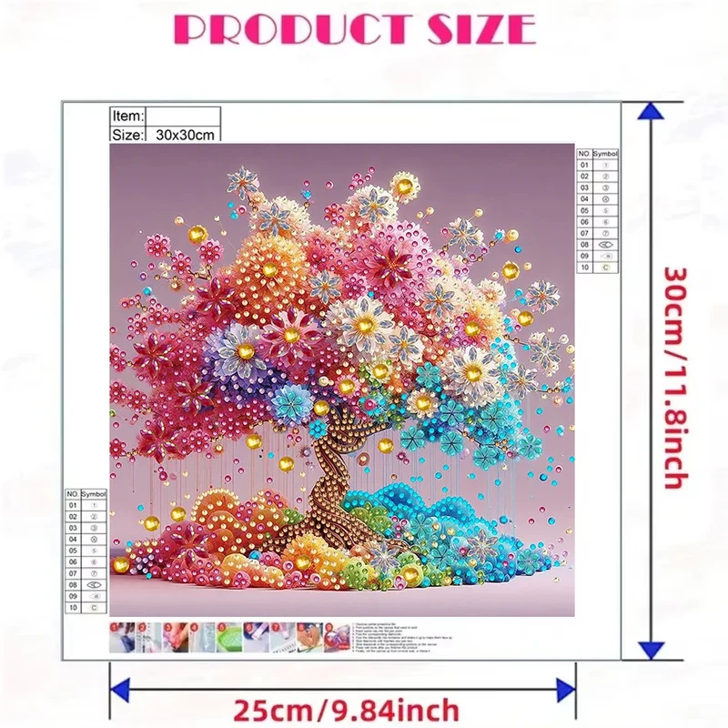 Tableau diamant arbre de vie multicolores