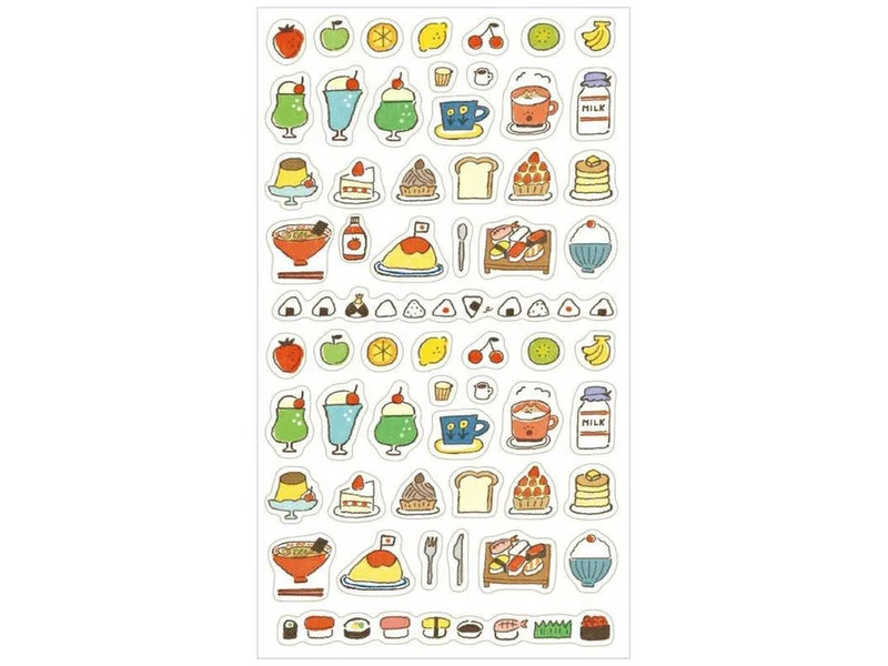 Planche de 56 stickers planner - Aliments