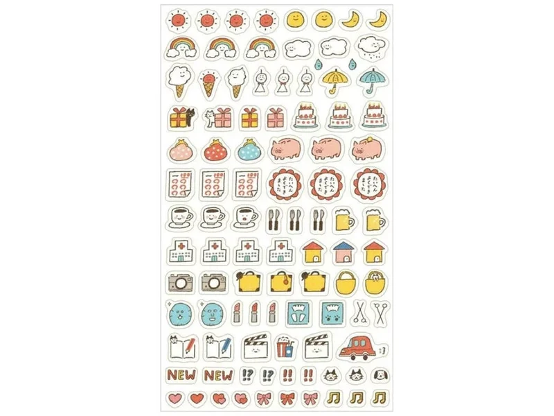 Planche de 97 stickers planner - Icônes du quotidien