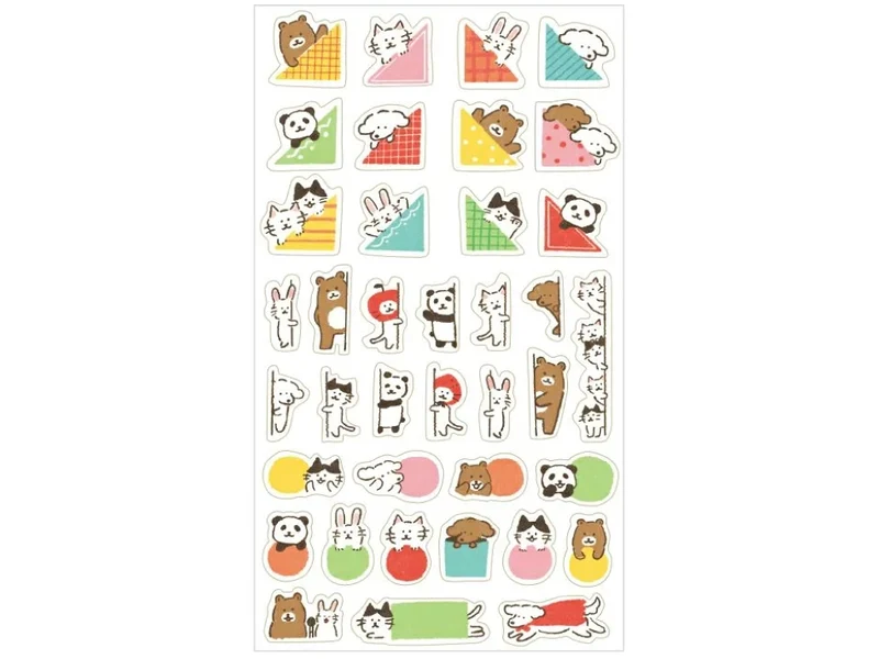 Planche de 38 stickers planner - Coin de photos animaux