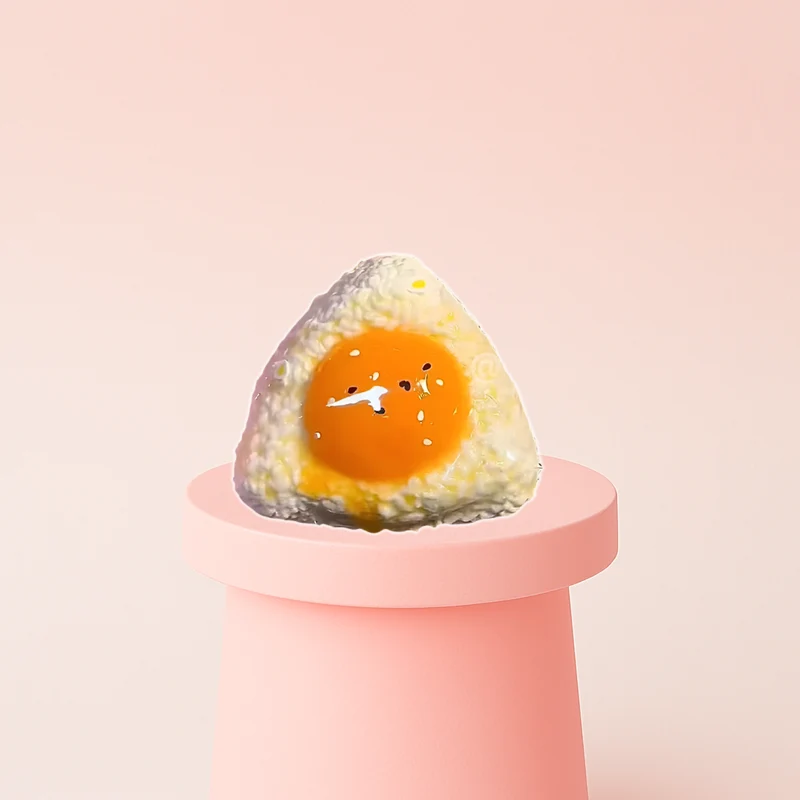 Cute Egg Rice Ball Squishy Toy
