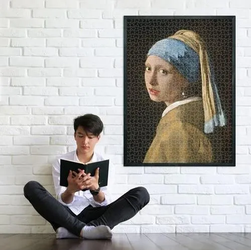 Clementoni Puzzle Girl with a Pearl Earring - Jeune fille avec une boucle d'oreille en perles (1000 pcs)