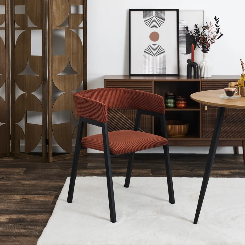 FAUTEUIL DESIGN COTELE SCOTT TERRACOTTA - LOT DE 2