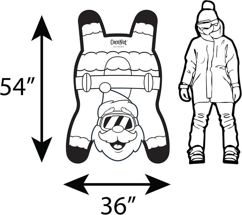 CocoNut Outdoor 54 in Santa Claus Inflatable Snow Tube Sled