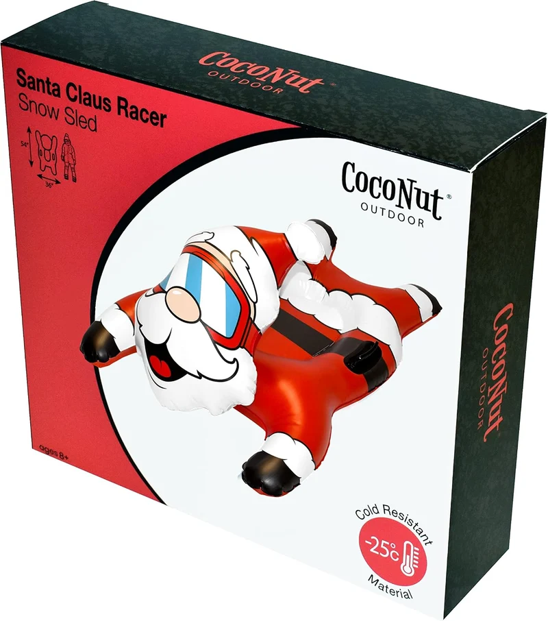 CocoNut Outdoor 54 in Santa Claus Inflatable Snow Tube Sled