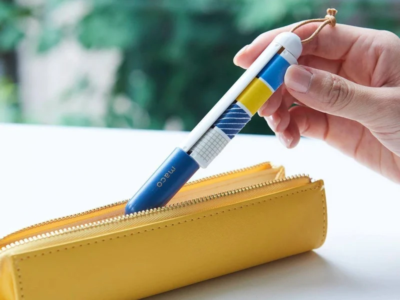 Stylo distributeur de masking tape - Kanmido Mako jaune pastel