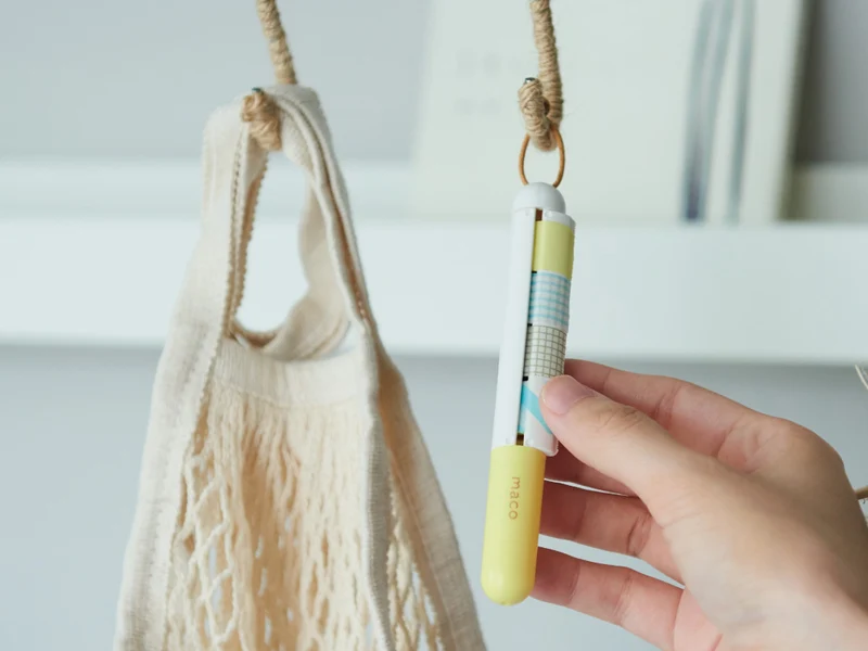 Stylo distributeur de masking tape - Kanmido Mako jaune pastel