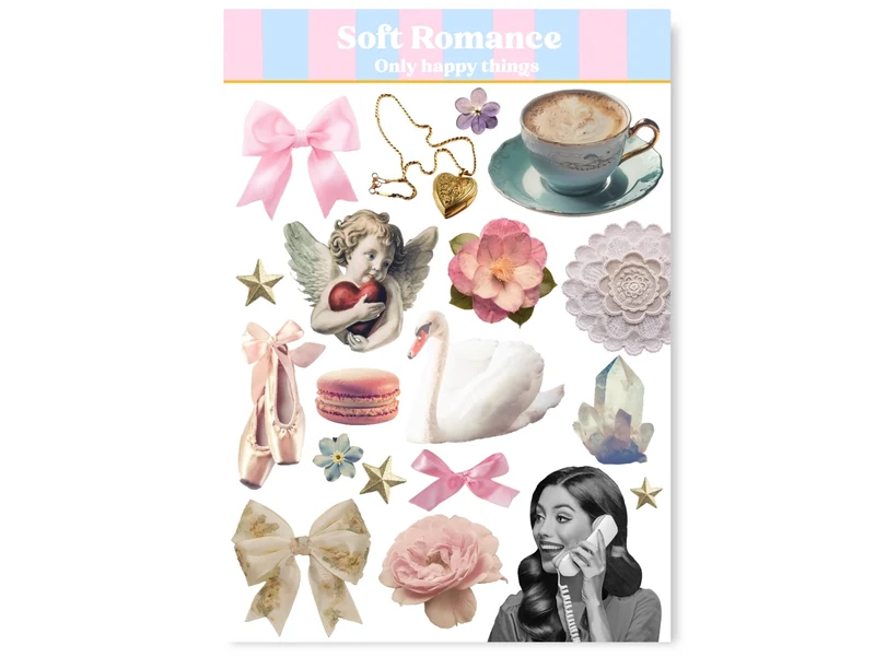 Planches d'autocollants - Romance douce - Only Happy Things