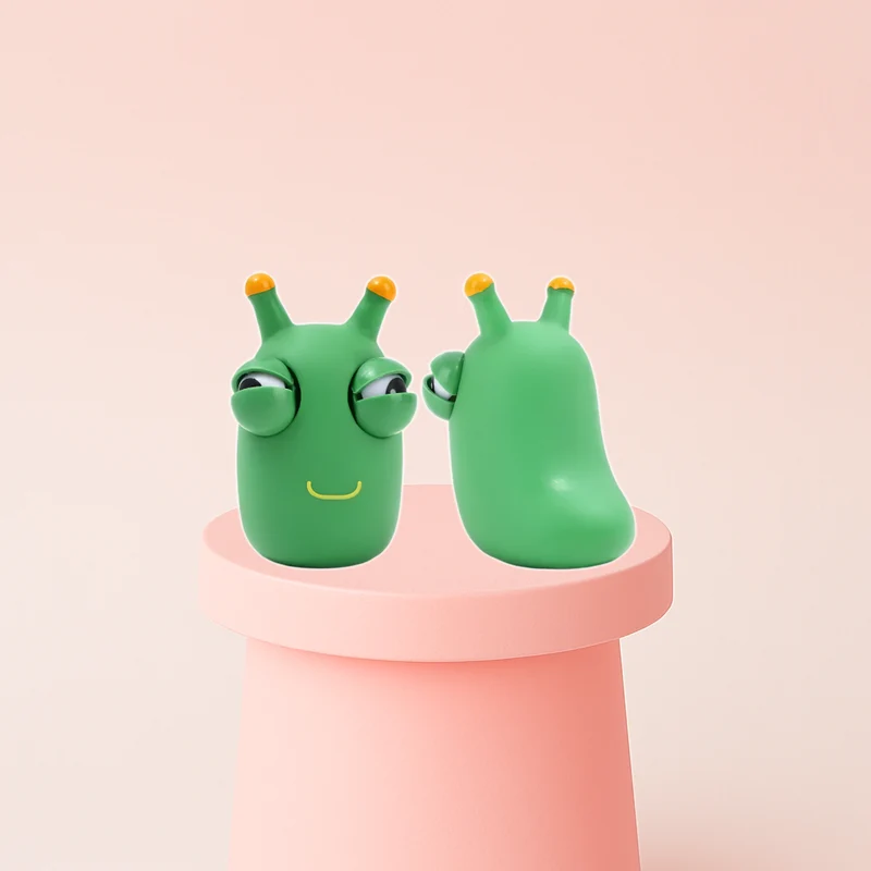 Green Worm Eye Popping Squishy Stress Relief Toy