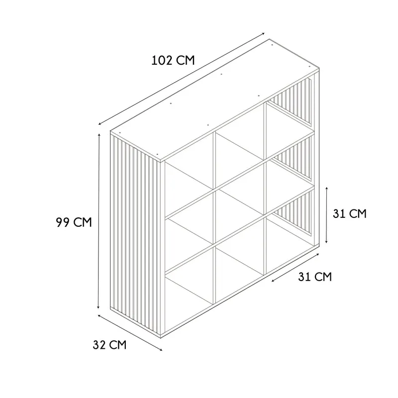RANGEMENT MODULABLE 9 CASES KLAUS