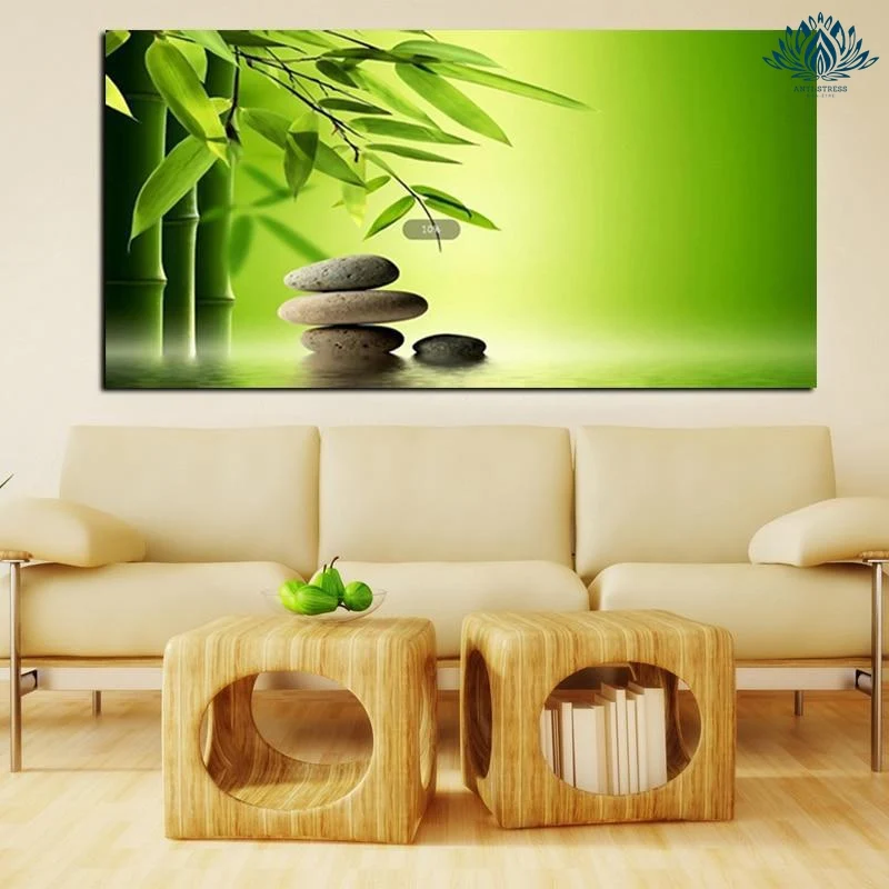 Tableau zen bambou galets