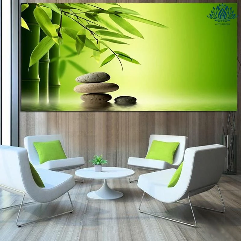 Tableau zen bambou galets