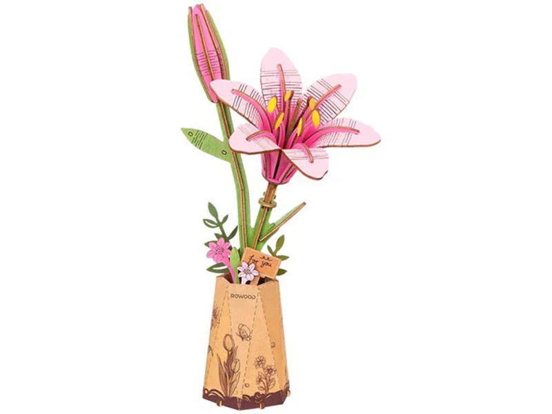 Maquette fleur miniature - Fleur de Lys rose (Pink Lily) - Rowood