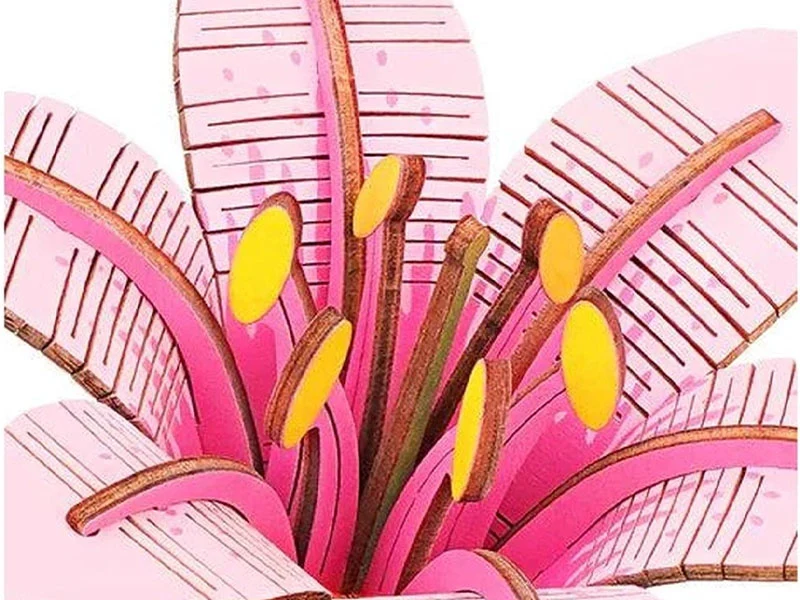 Maquette fleur miniature - Fleur de Lys rose (Pink Lily) - Rowood