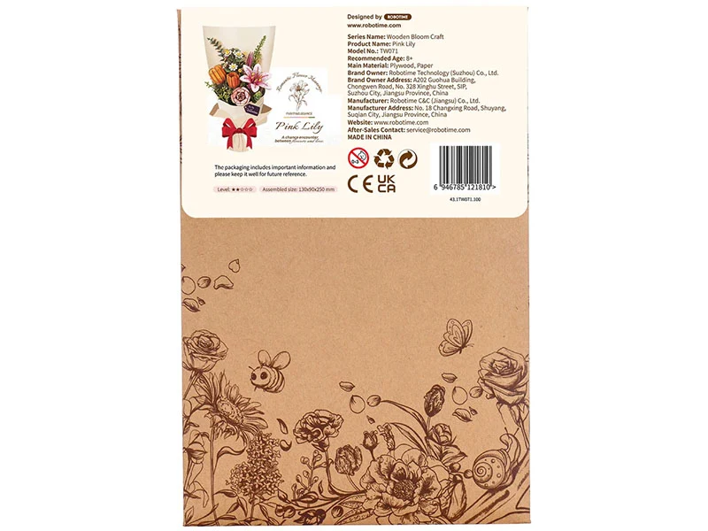 Maquette fleur miniature - Fleur de Lys rose (Pink Lily) - Rowood