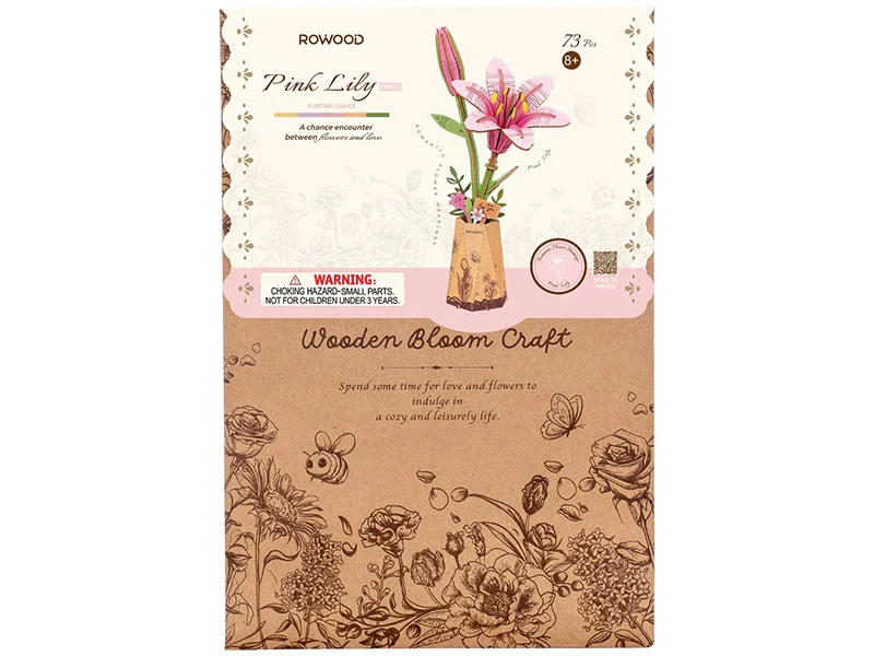 Maquette fleur miniature - Fleur de Lys rose (Pink Lily) - Rowood