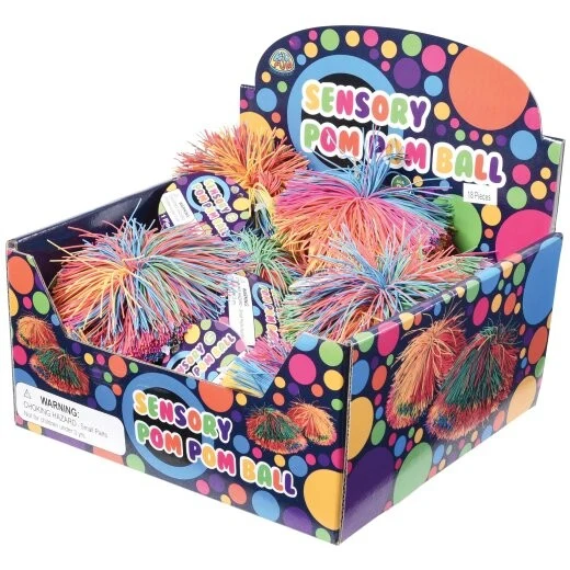 Sensory Pom Pom Ball 4-Inch Rubber Toy