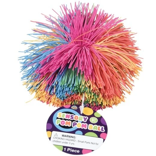 Sensory Pom Pom Ball 4-Inch Rubber Toy