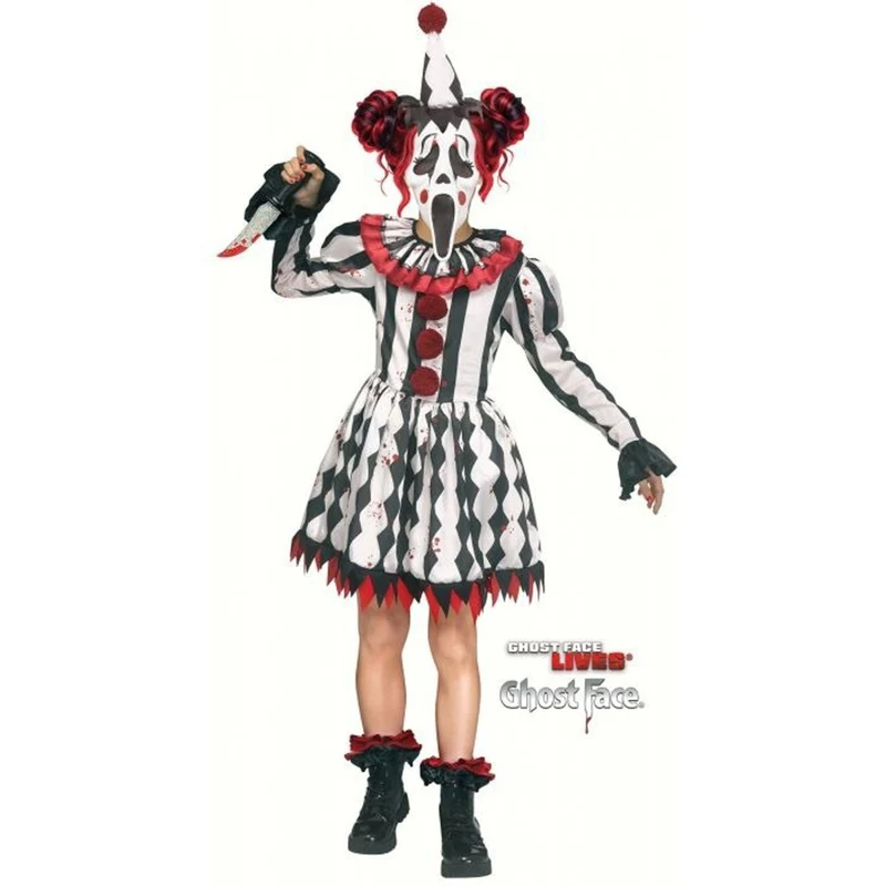 Scream Harlequin Ghost Face Costume for Kids, Dress and Mask