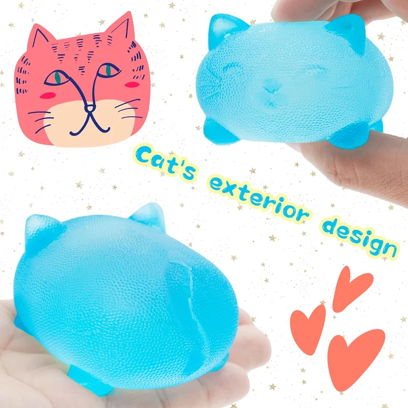 Cat Stress Relief Toy Sensory Fidget Squeeze Ball