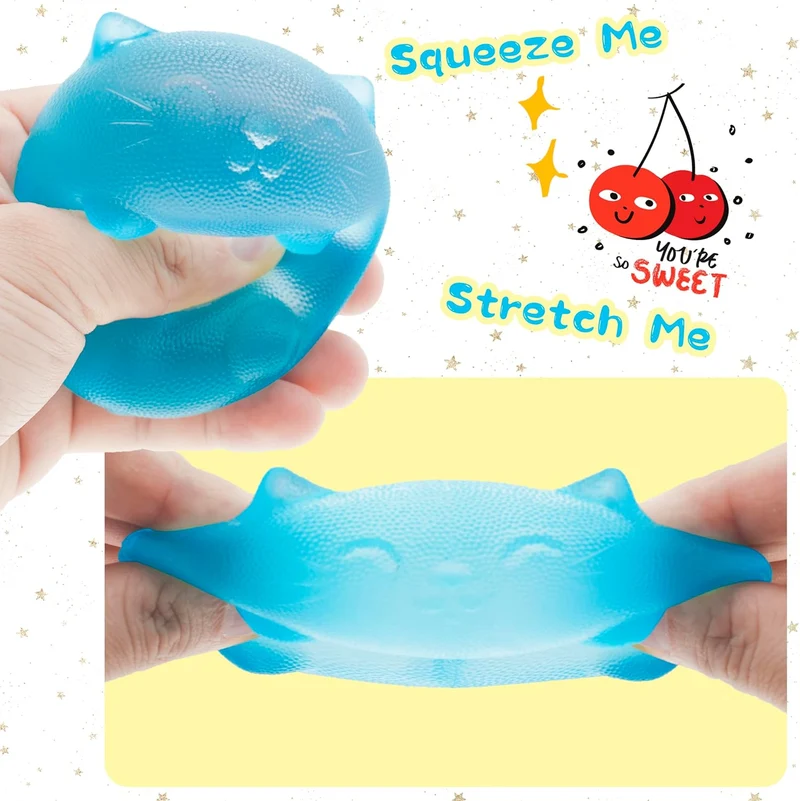 Cat Stress Relief Toy Sensory Fidget Squeeze Ball