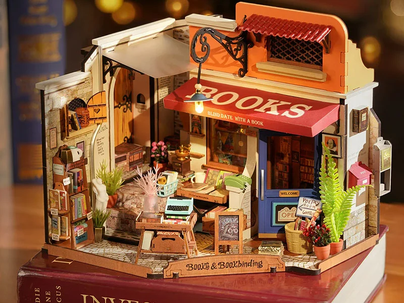 Pièce miniature Librairie du coin DIY - Rolife