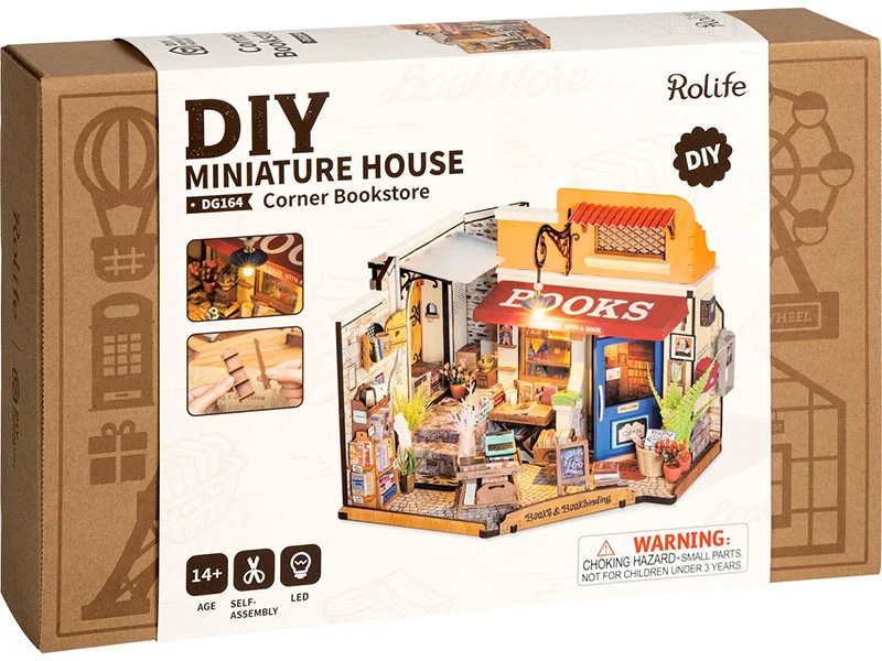 Pièce miniature Librairie du coin DIY - Rolife