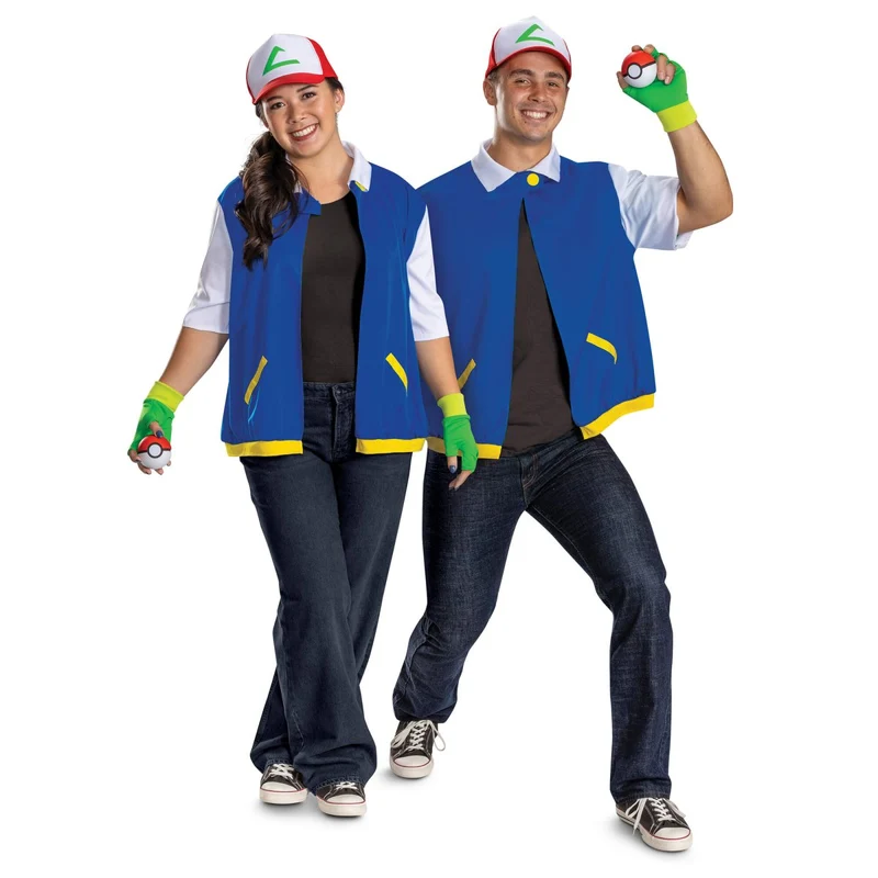 Pokémon Ash Ketchum Accessory Kit for Adults, Jacket, Hat, Gloves and Poké Ball