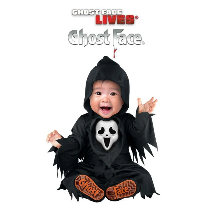Scream Ghost Face Costume for Babies and Toddlers, Hooded Robe and Booties