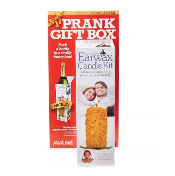 Prank Earwax Candle Kit - Wine Bottle Gift Box