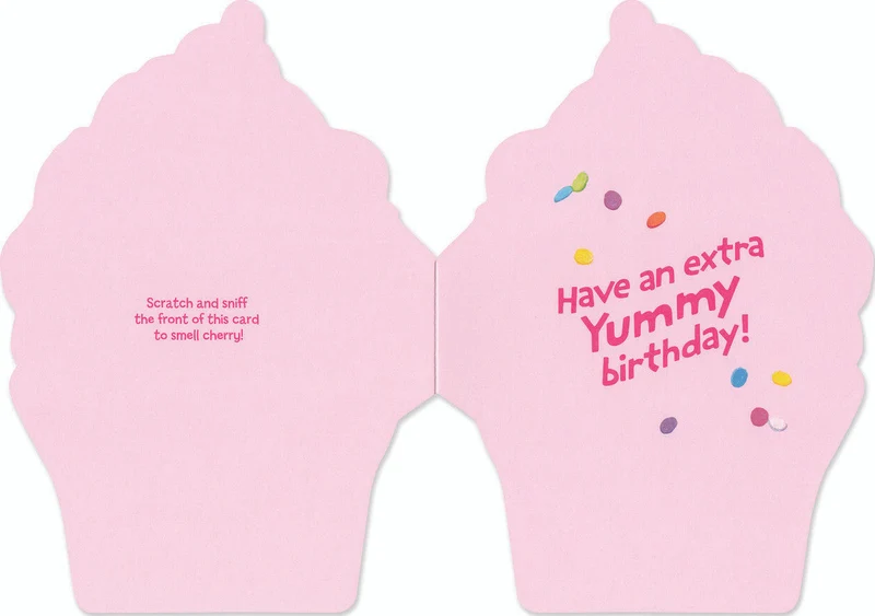 Peaceable Kingdom Scratch & Sniff Cherry Cupcake Greeting Card