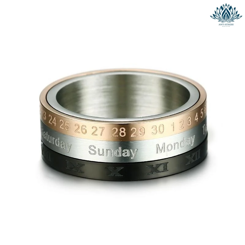 Bague anti-stress femme calendrier
