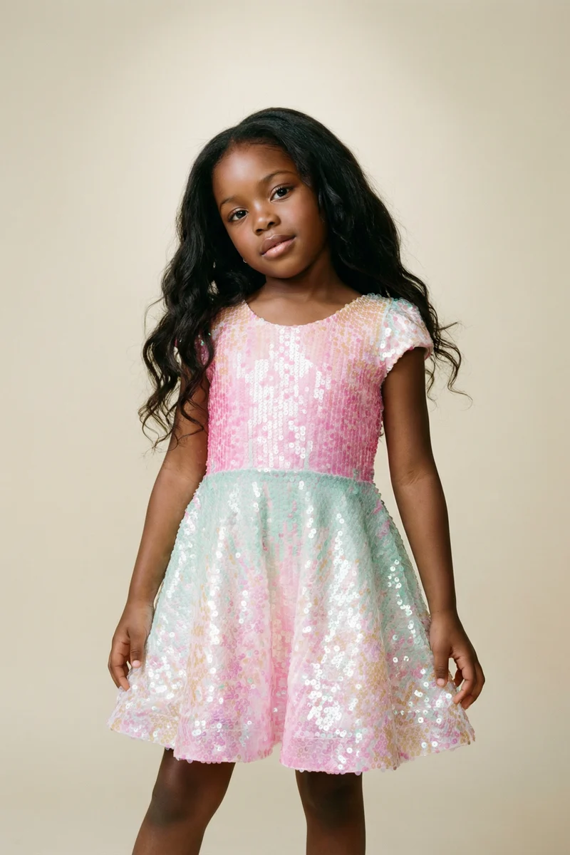 Sorbet Swirl Skater Dress, Size 5-6