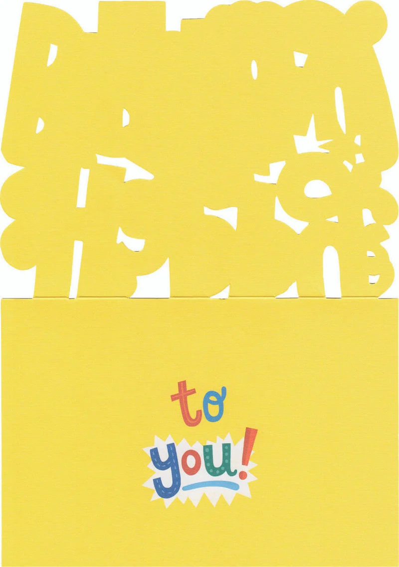 Peaceable Kingdom Happy Birthday Letters Die-Cut Greeting Card