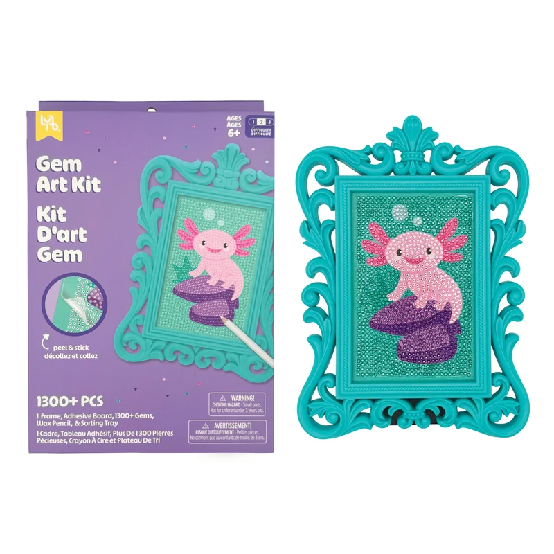 Framed Gem Art Kit Axolotl