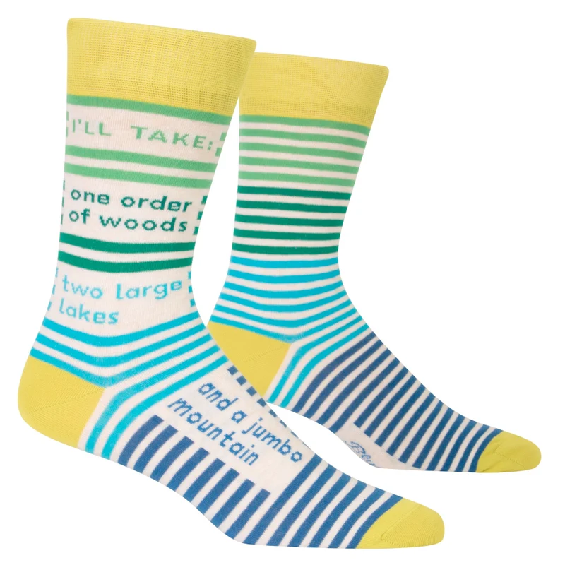 Woods, Lakes, & A Mountain Men's Crew Socks-