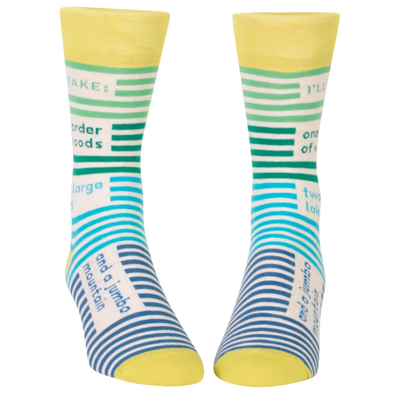 Woods, Lakes, & A Mountain Men's Crew Socks-