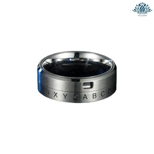 Bague anti-stress argent alphabet