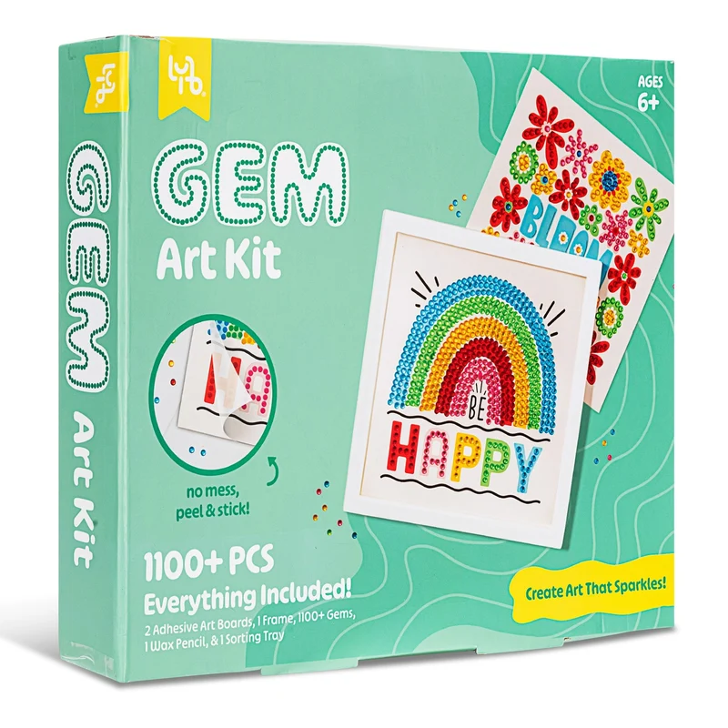 Little Yellow Bicycle Rainbow & Blooms Gem Art Kit