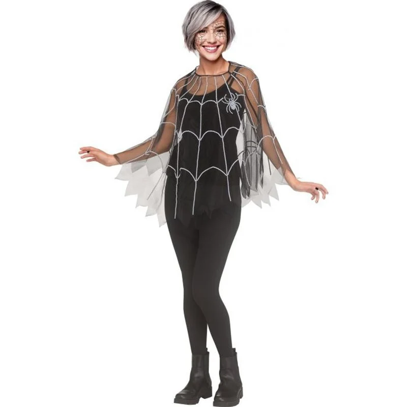 Pearl Mesh Bling Poncho for Adults