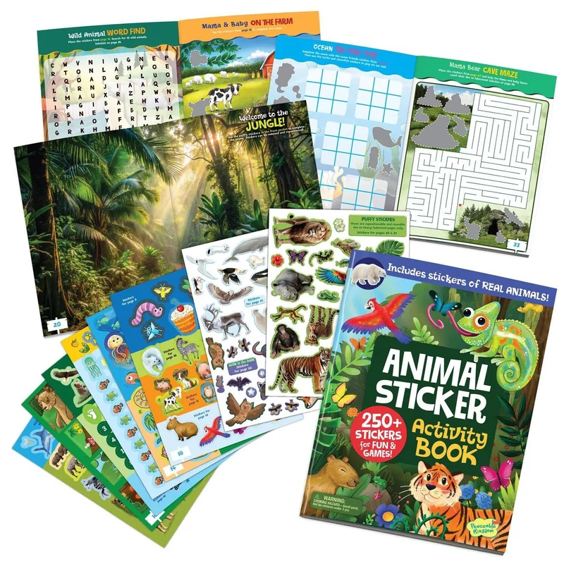 Peaceable Kingdom Animals Sticker Activity Book 200+ Colorful Stickers