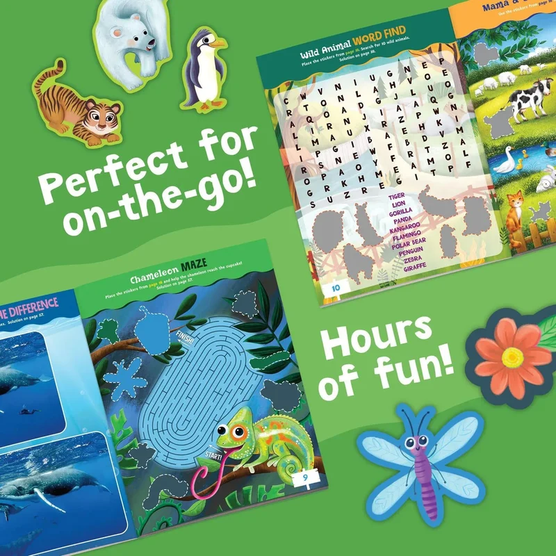 Peaceable Kingdom Animals Sticker Activity Book 200+ Colorful Stickers